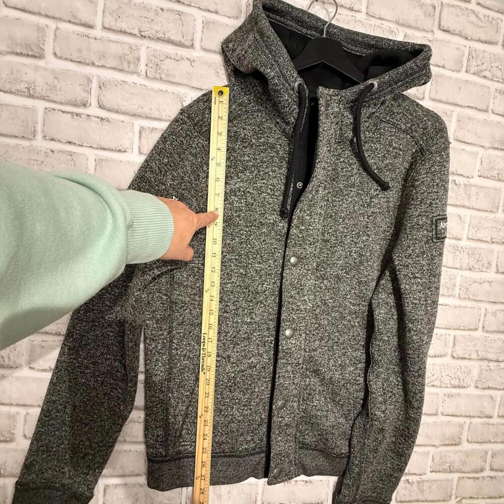 Abercrombie & Fitch Zip-up Hooded Sweater Salt and Pepper Men's L - Picture 6 of 6